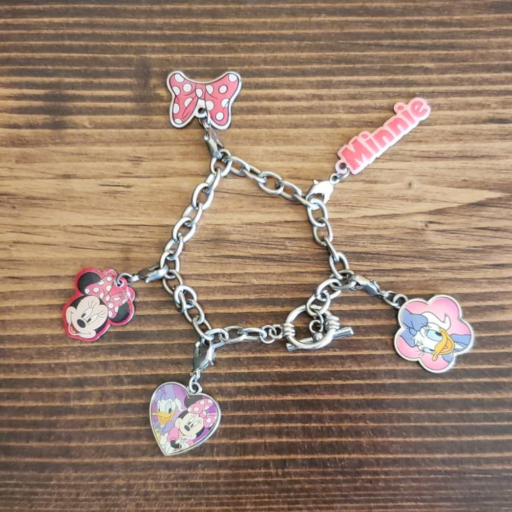 Disney Minnie/Daisy vintage silver charm bracelet
